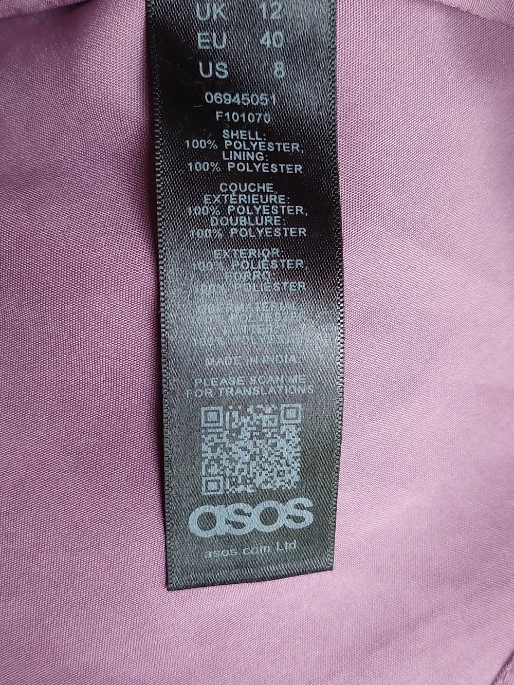 Asos Purple Floral Cluster Embellished Balloon Sleeve Mini Dress Sz 8 - Picture 15 of 15